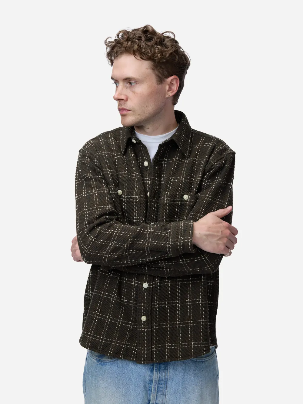 Utility Flannel ~ Espresso Twill Check from 3sixteen