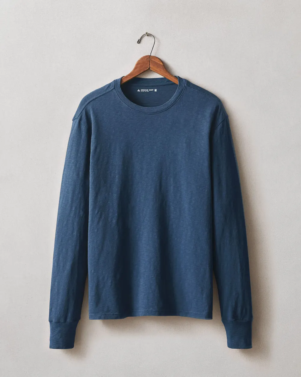 Men's Premium Slub Crew Tee Long Sleeve - Naval Blue from American Giant