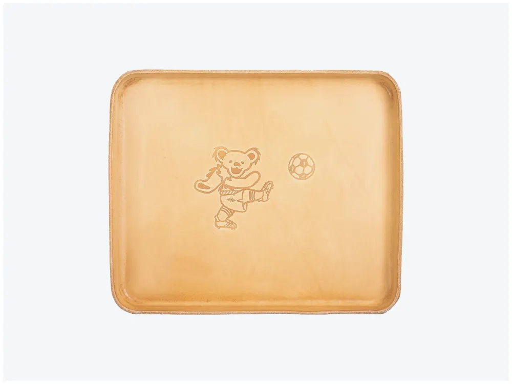 No. 471-GD Large Leather Valet Tray Soccer, Natural from Billykirk