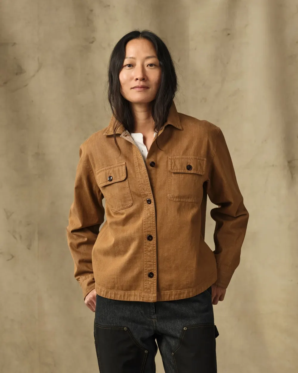 Women's Denim Shirt - Harvest Tan from Filson (Made in USA Heritage Collection)