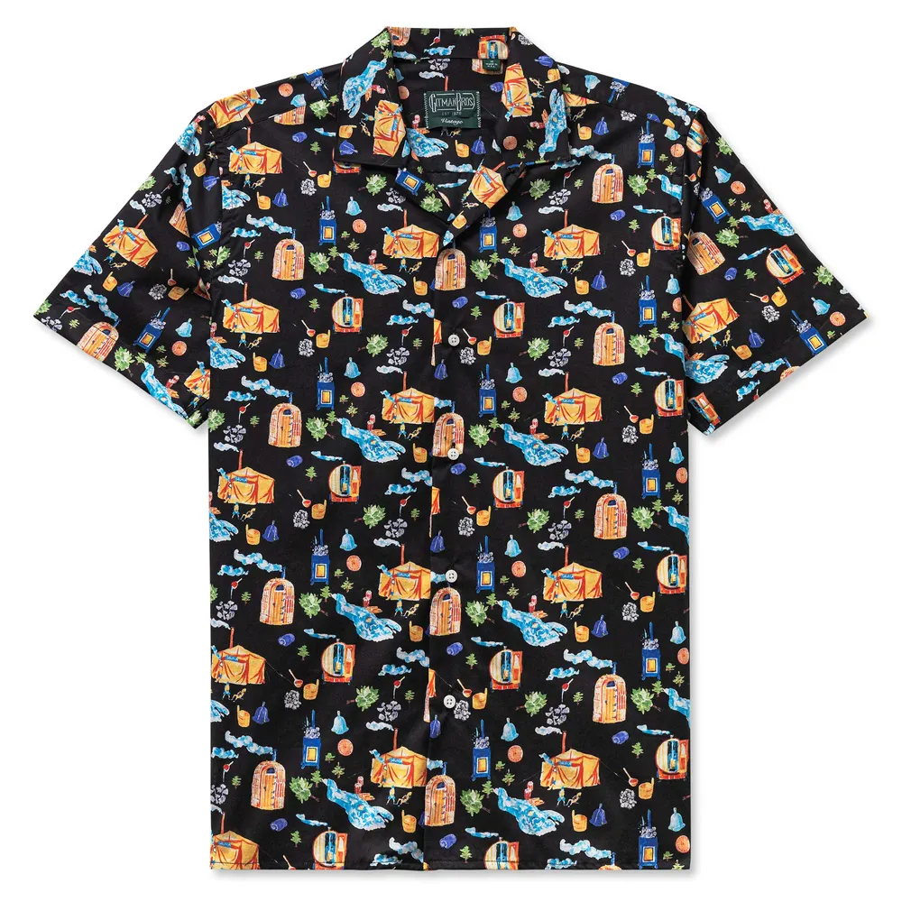 Black Summer Sauna Camp Shirt from Gitman Vintage