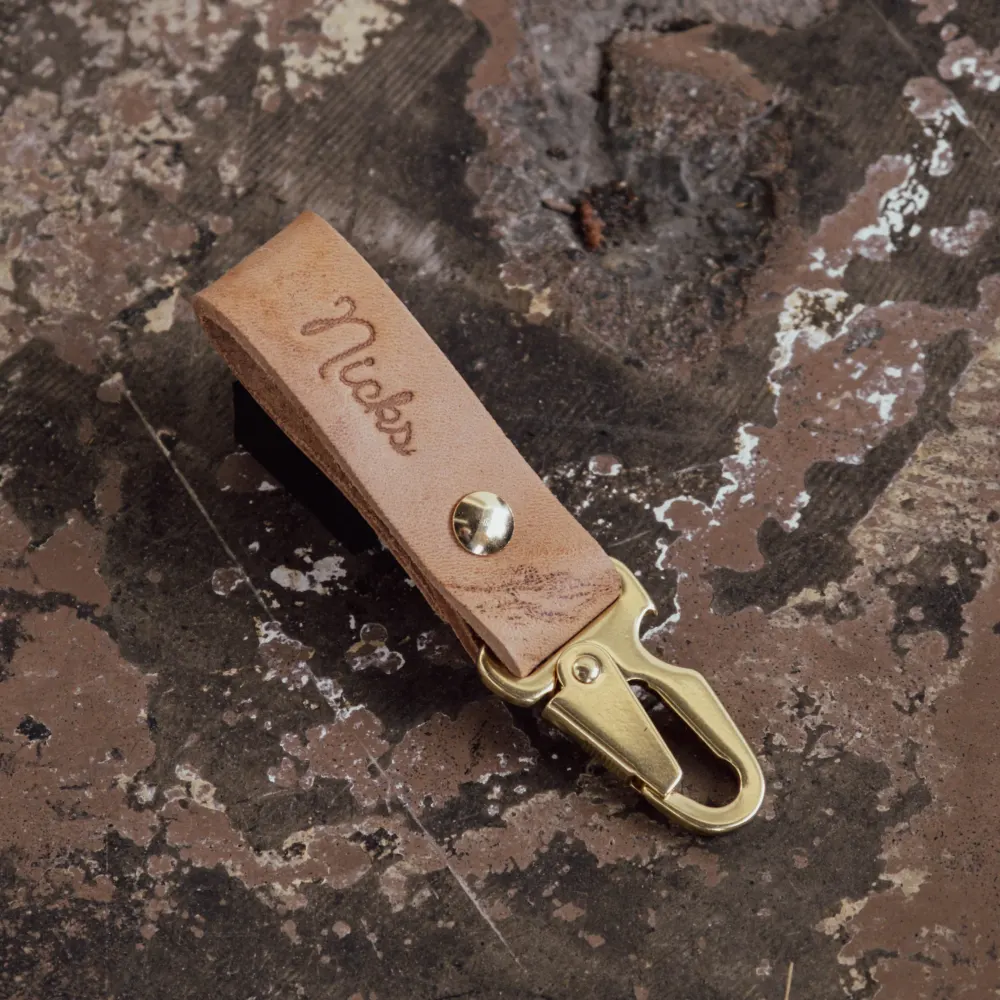 Stained Russet Horsehide Key Clip - Limited Run from Nicks Handmade Boots