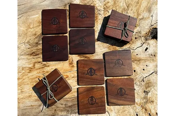 Walnut Live Edge Coasters from Offerman Woodshop