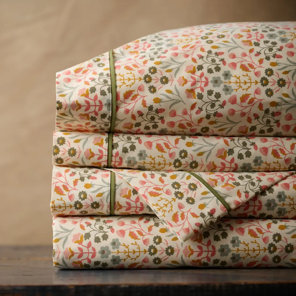 Lula Floral Print Sheet Set from Red Land Cotton