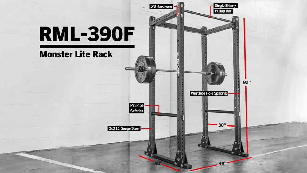 RML-390F Flat Foot Monster Lite Rack from Rogue Fitness