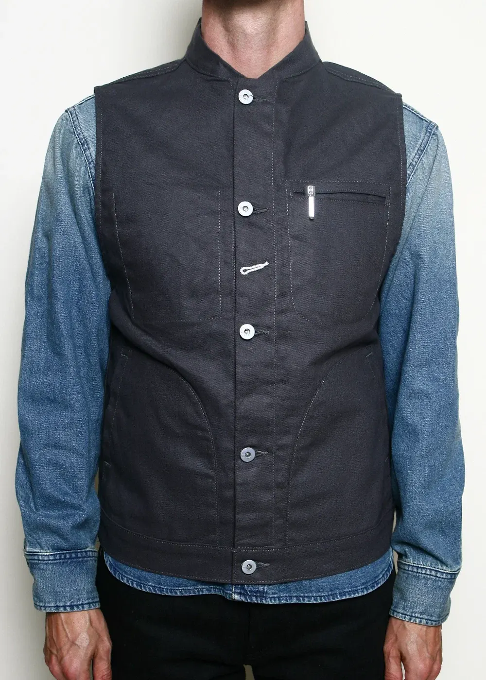 Supply Vest // Dry Wax Canvas Grey from Rogue Territory