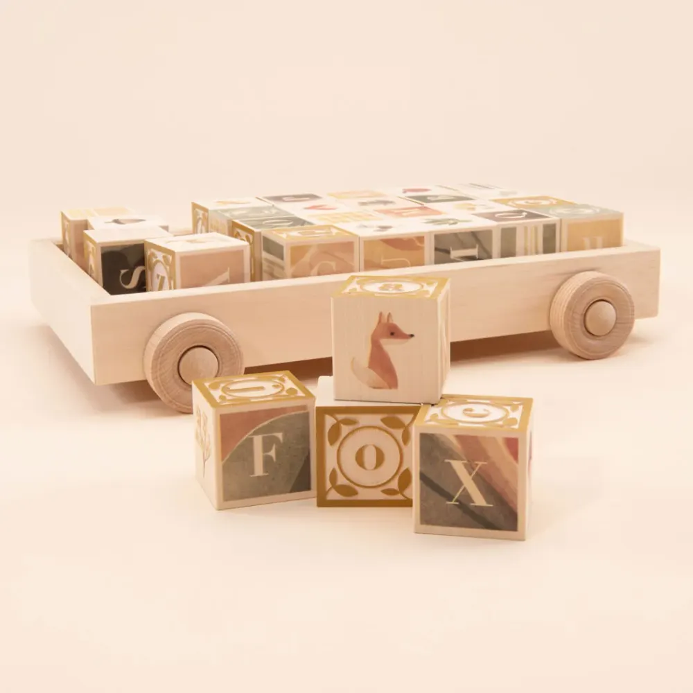 Wagon with Blocks from Uncle Goose