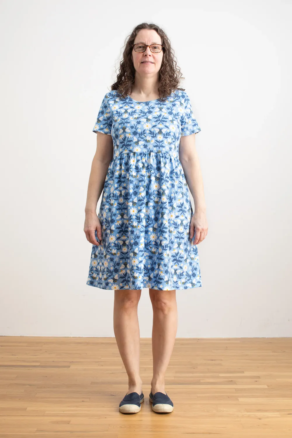 Stockholm Dress - Bees Blue from Winter Water Factory