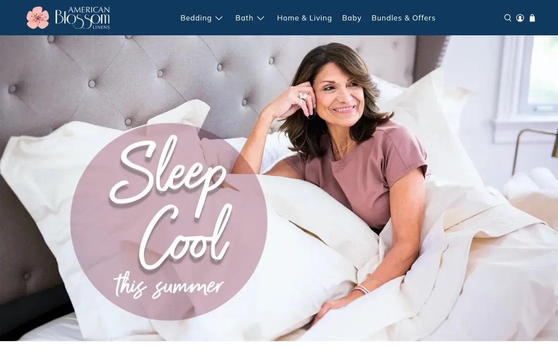 American Blossom Linens website