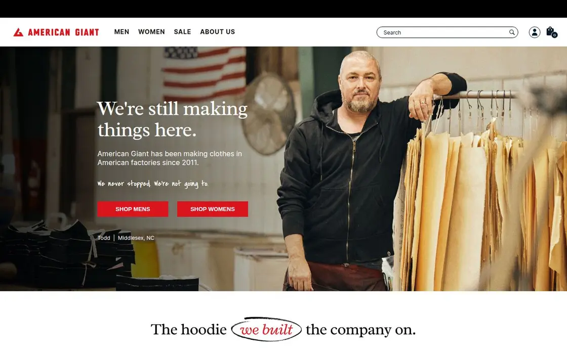 American Giant website