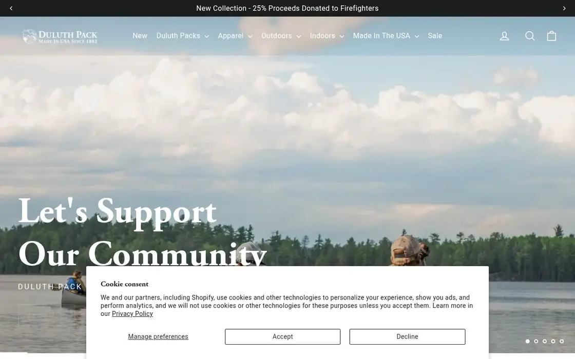 Duluth Pack website