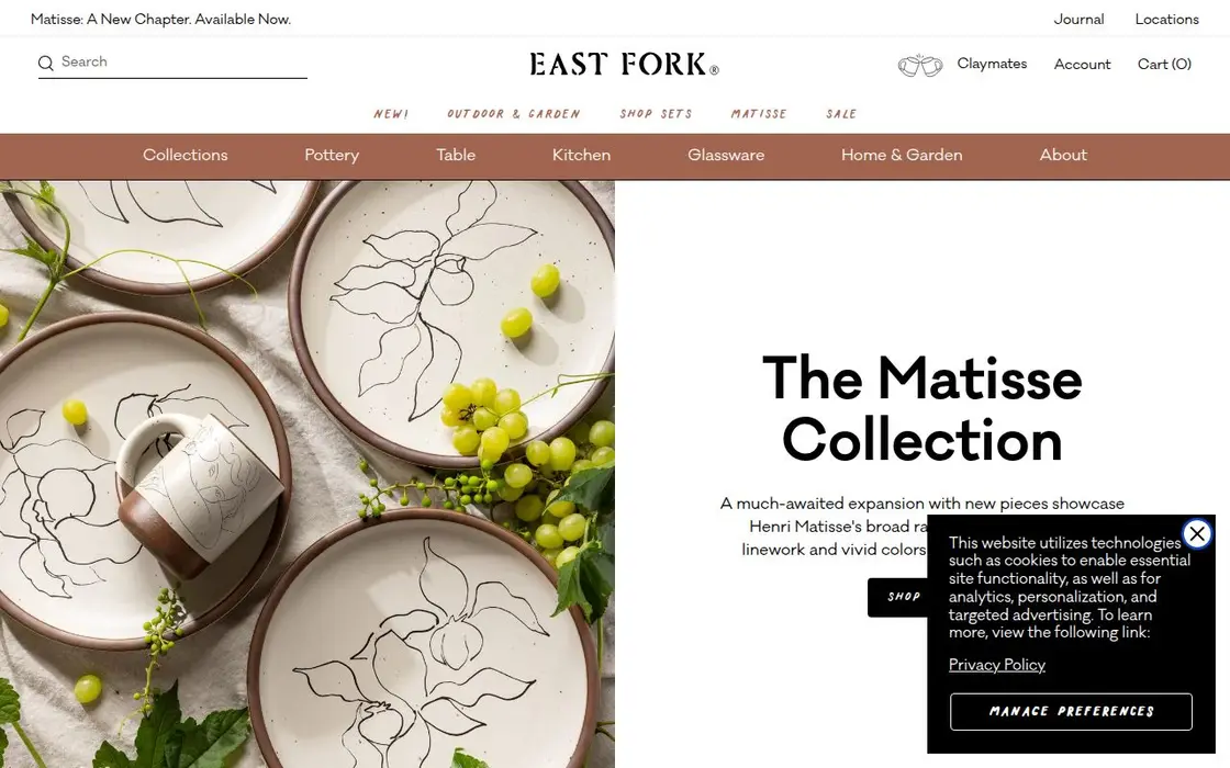 East Fork Pottery website