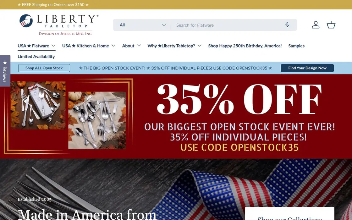 Liberty Tabletop website