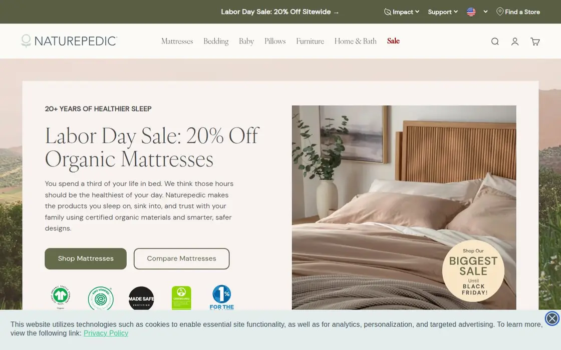 Naturepedic website