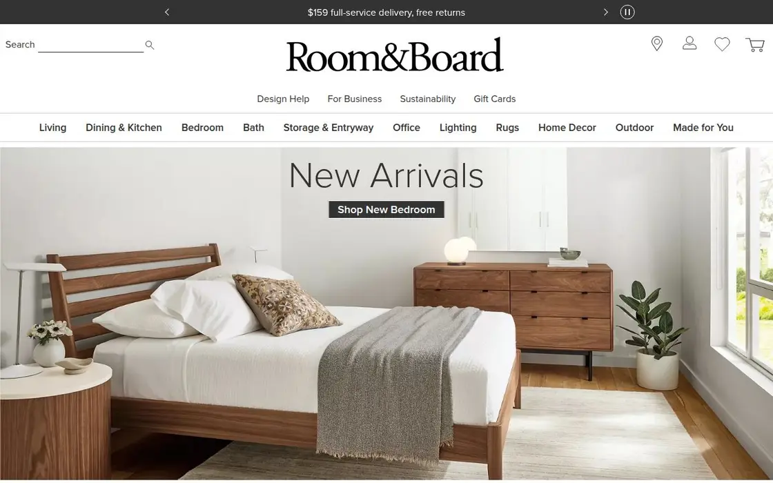 Room & Board website
