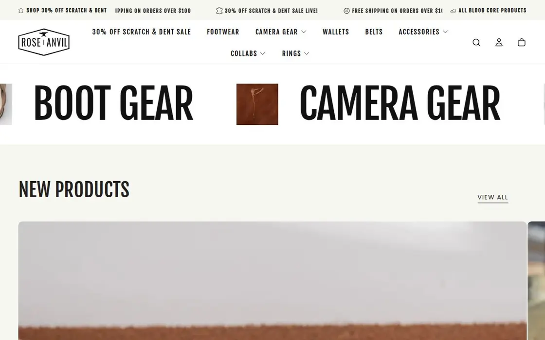Rose Anvil Goods website
