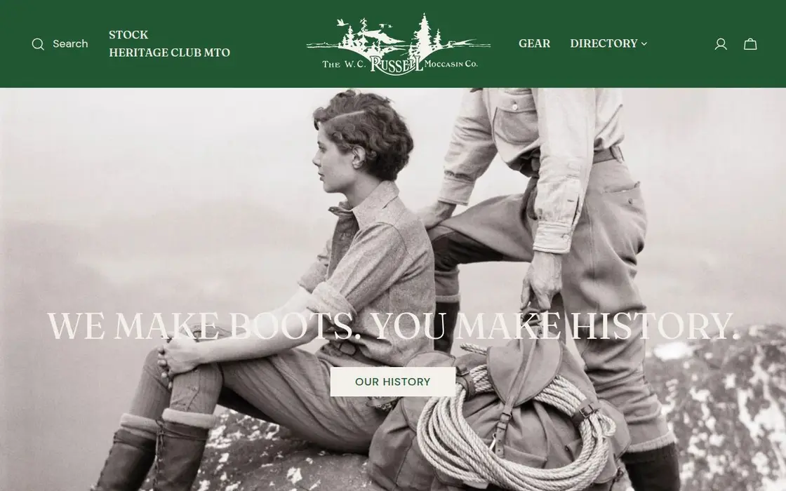Russell Moccasin website
