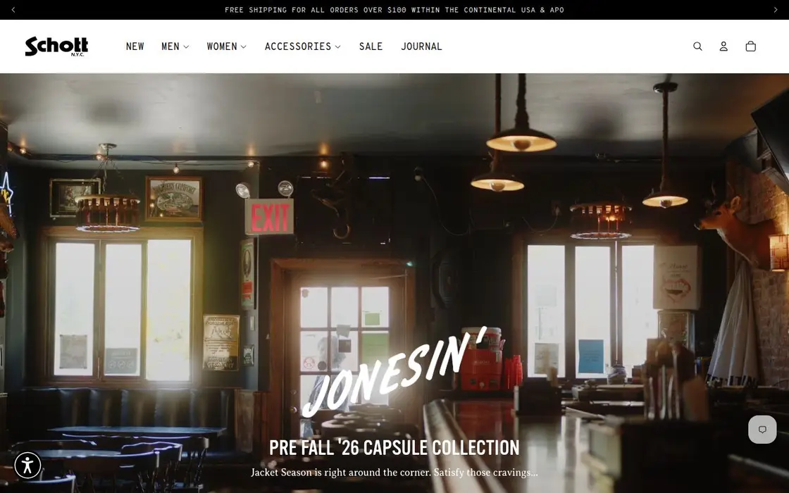 Schott NYC (Made in USA Collection) website