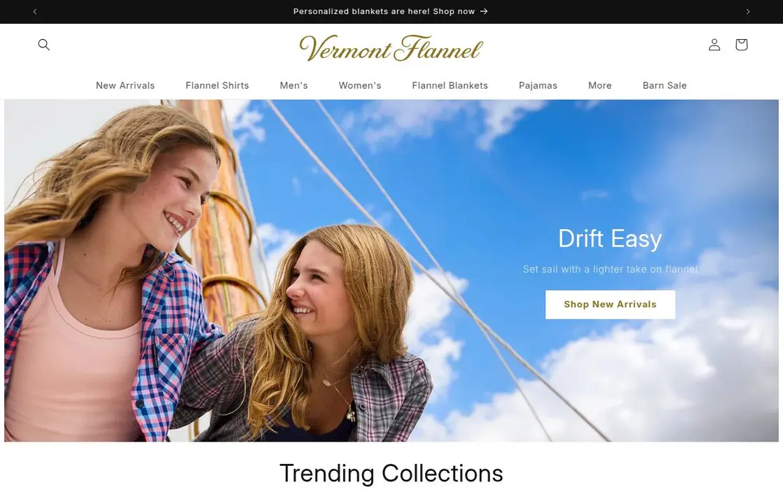 The Vermont Flannel Company website