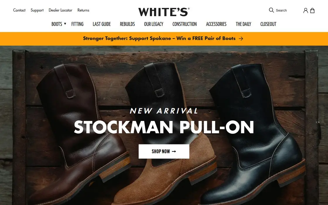 White's Boots website