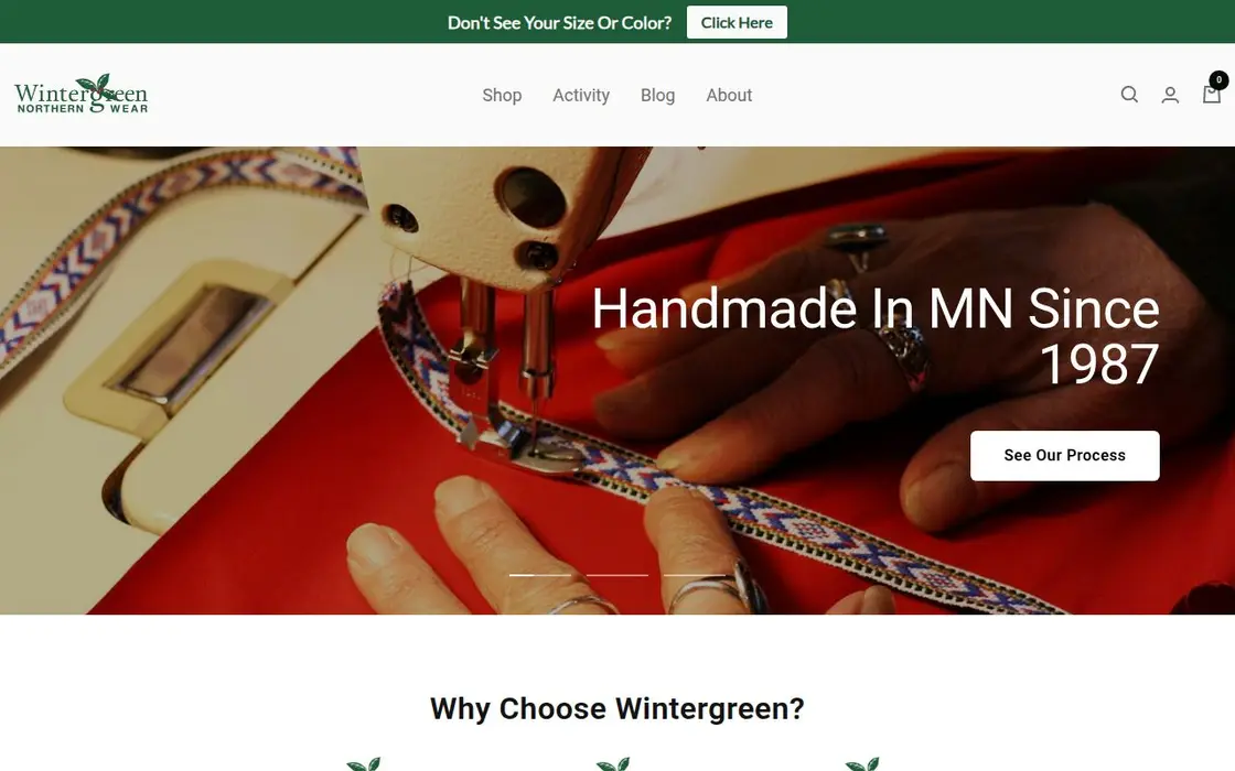 Wintergreen Northern Wear website